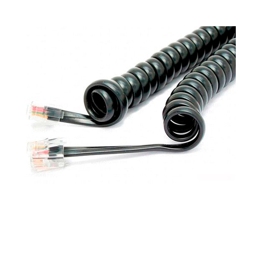 CM-17-21 Cordão Espiral p/ Monofone 1,70m Preto - Dantas Telecom - Imagem 1