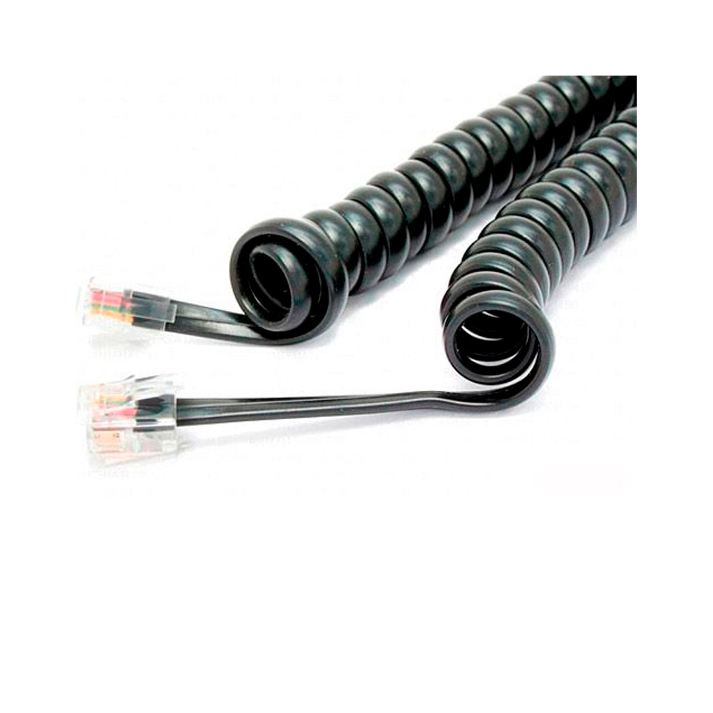 CM-50-21 Cordão Espiral p/ Monofone 5m Preto - Dantas Telecom - Imagem 1