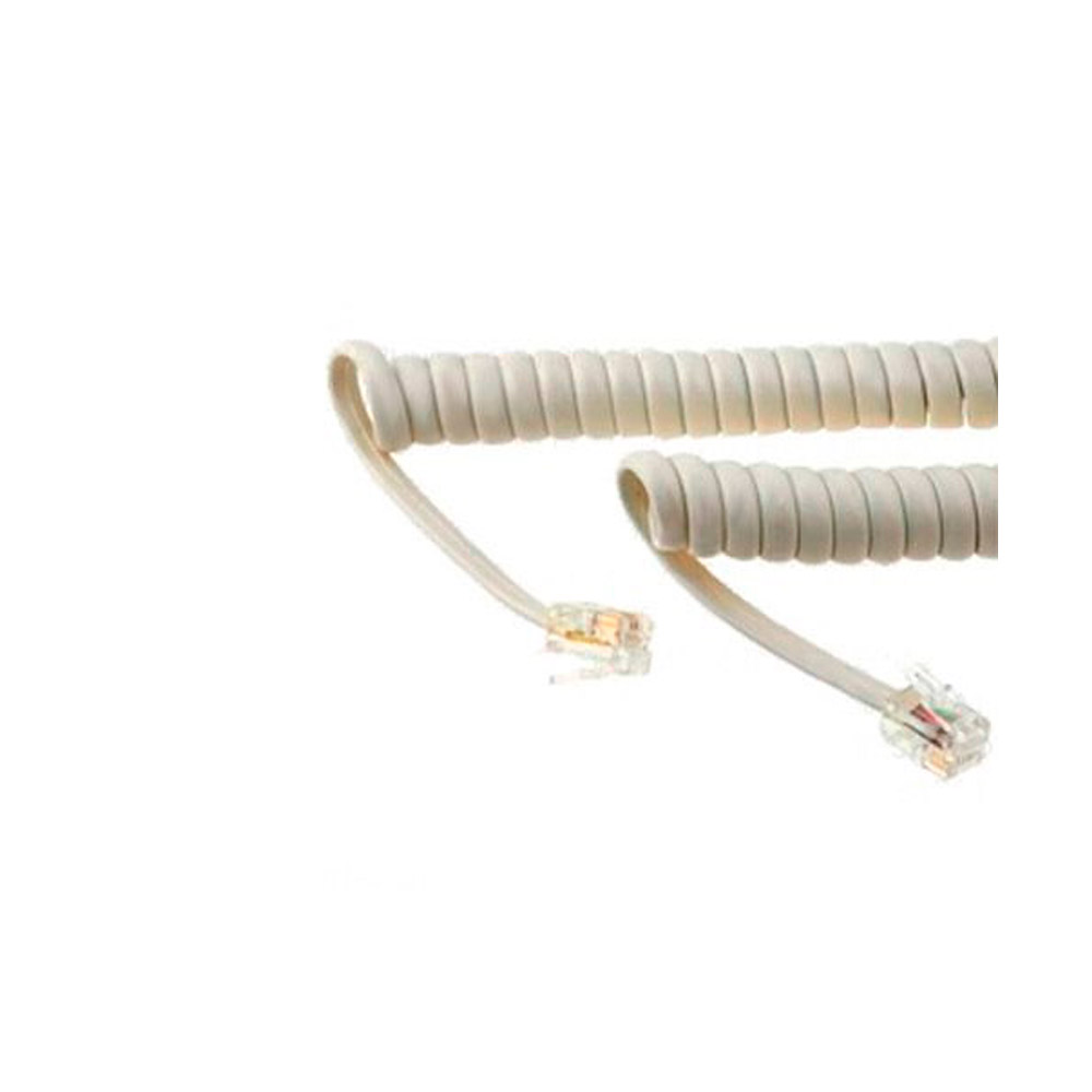CM-50BR-21 Cordão Espiral p/ Monofone 5m Branco - Dantas Telecom - Imagem 1